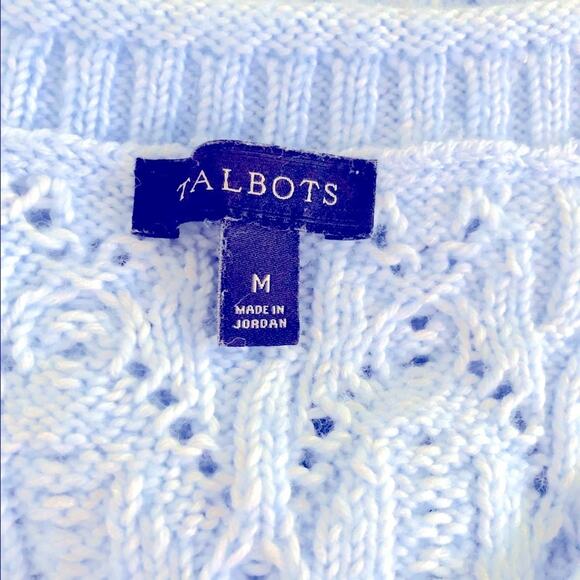Talbots wool blend light blue knit pullover sweater medium - Picture 6 of 7